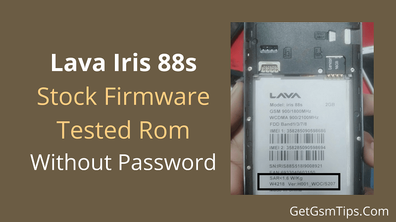 Lava Iris 88s Flash File