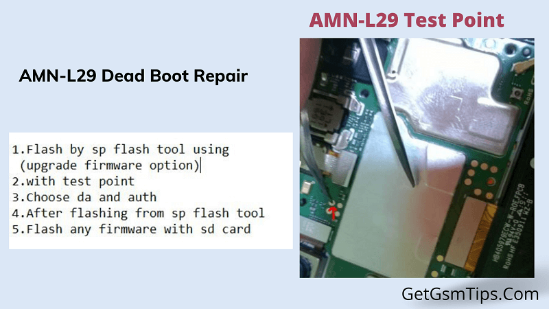 Huawei AMN-L29 TEST POINT