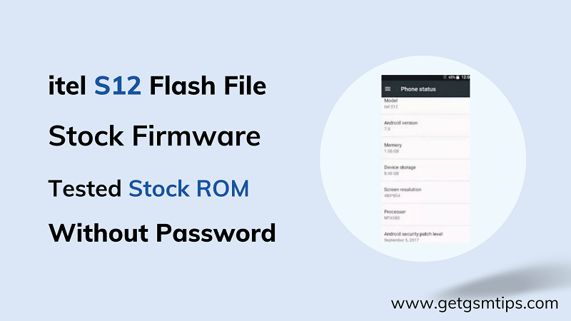 itel S12 Flash File